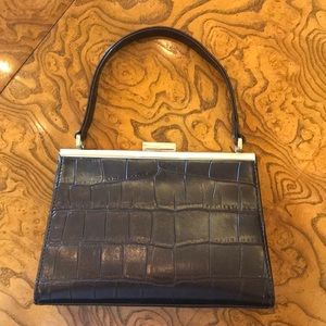 Croc embossed mini snap closure bag